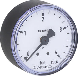 Manomètre AFRISO pour réducteur de pression, Ø 50 mm, DN 8 (1/4"), 0-4 bar
