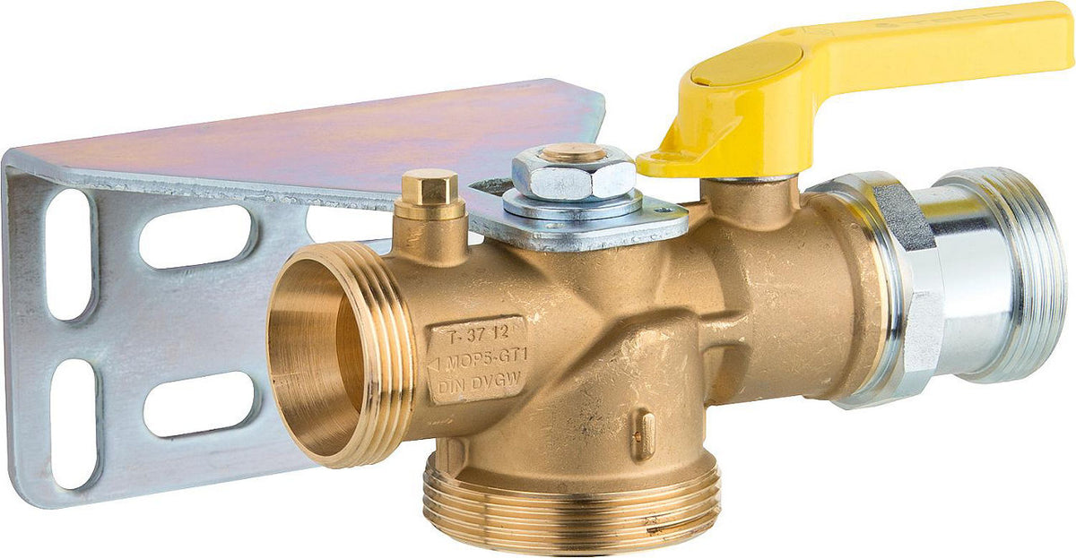 Robinet à boisseau sphérique gaz pour compteur, passage droit