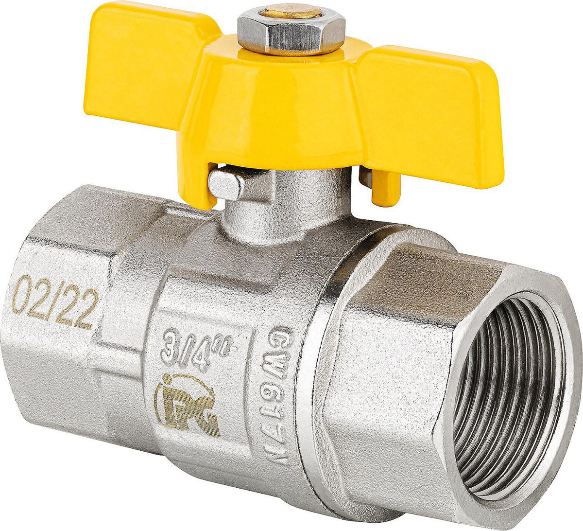 Robinet à boisseau sphérique gaz, fileté femelle × femelle