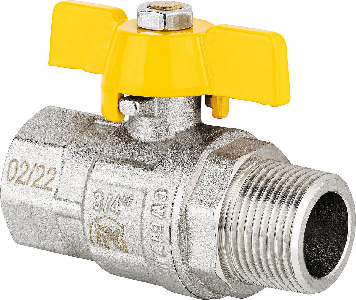 Robinet à boisseau sphérique gaz, fileté mâle × femelle