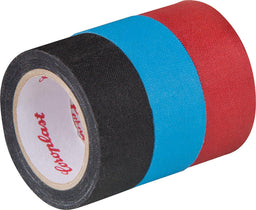 Lot de rubans adhésifs tissés 19 mm × 2,5 m bleu / noir / rouge