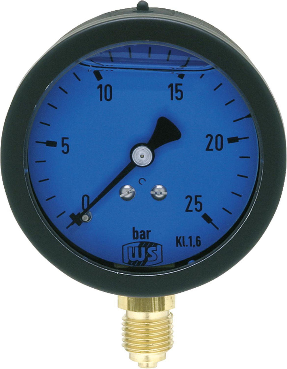 Manomètre d'huile AFRISO, Ø 63 mm, radial, DN 8 (1/4"), 0-25 bar