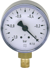 Vacuomètre AFRISO, Ø 50 mm, radial, DN 6 (1/8"), -1 à 0 bar