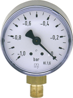 Vacuomètre AFRISO, Ø 50 mm, radial, DN 6 (1/8"), -1 à 0 bar