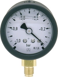 Vacuomètre AFRISO, Ø 50 mm, radial, DN 6 (1/8"), -1 à 0 bar
