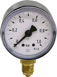 Manomètre à tube de Bourdon AFRISO, boîtier ABS, Ø 40 mm, radial, DN 6 (1/8")