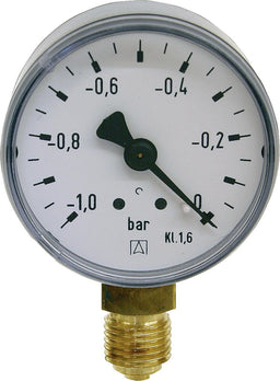 Manomètre à tube de Bourdon AFRISO, boîtier ABS, Ø 50 mm, radial, DN 8 (1/4")