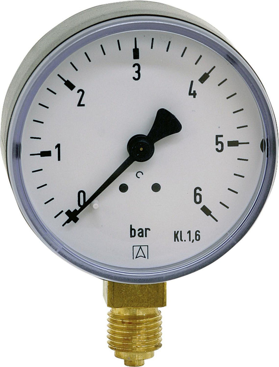 Manomètre à tube de Bourdon AFRISO, boîtier ABS, Ø 63 mm, radial, DN 8 (1/4")