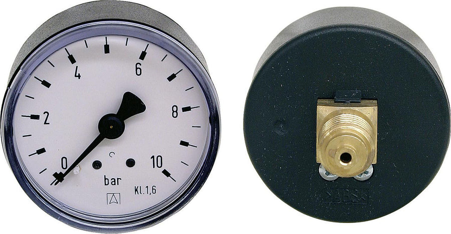 Manomètre à tube de Bourdon AFRISO, boîtier plastique, Ø 50 mm, axial, DN 8 (1/4")