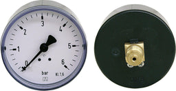 Manomètre à tube de Bourdon AFRISO, boîtier plastique, Ø 63 mm, axial, DN 8 (1/4")