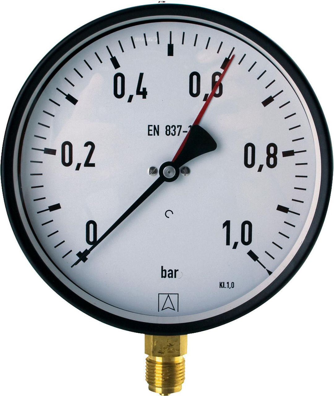 Manomètre à tube de Bourdon AFRISO, boîtier en tôle d'acier, Ø 160 mm, radial, DN 15 (1/2")