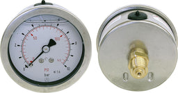Manomètre à bain de glycérine AFRISO, Ø 63 mm, axial, DN 8 (1/4")