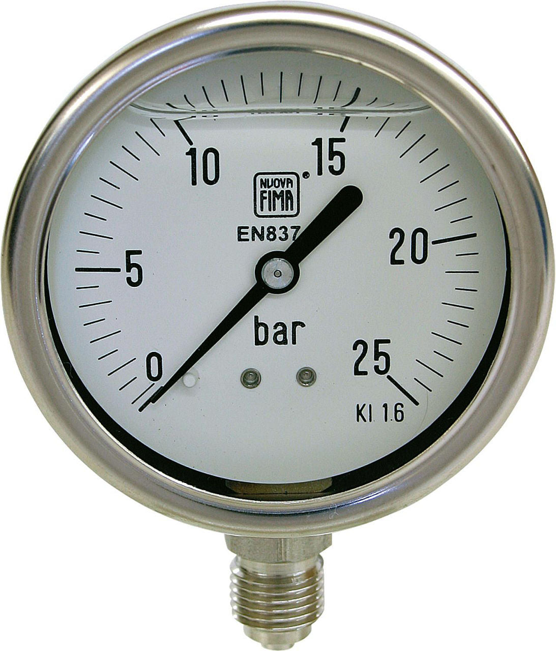Manomètre à bain de glycérine AFRISO, modèle chimie, Ø 63 mm, radial, DN 8 (1/4")