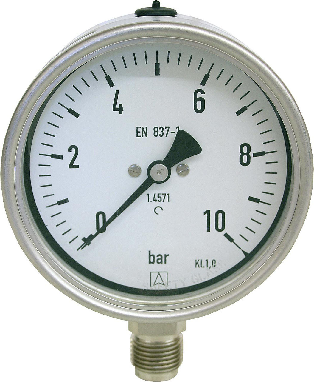 Manomètre AFRISO en acier inoxydable, modèle chimie, Ø 100 mm, radial, DN 15 (1/2")