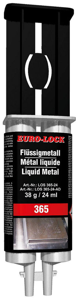 Métal liquide (2K) EURO-LOCK LOS 365, cartouche double de 24 ml + adaptateur + buse mélangeuse