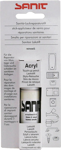 Stylo de retouche laque SANIT blanc pur 12 ml
