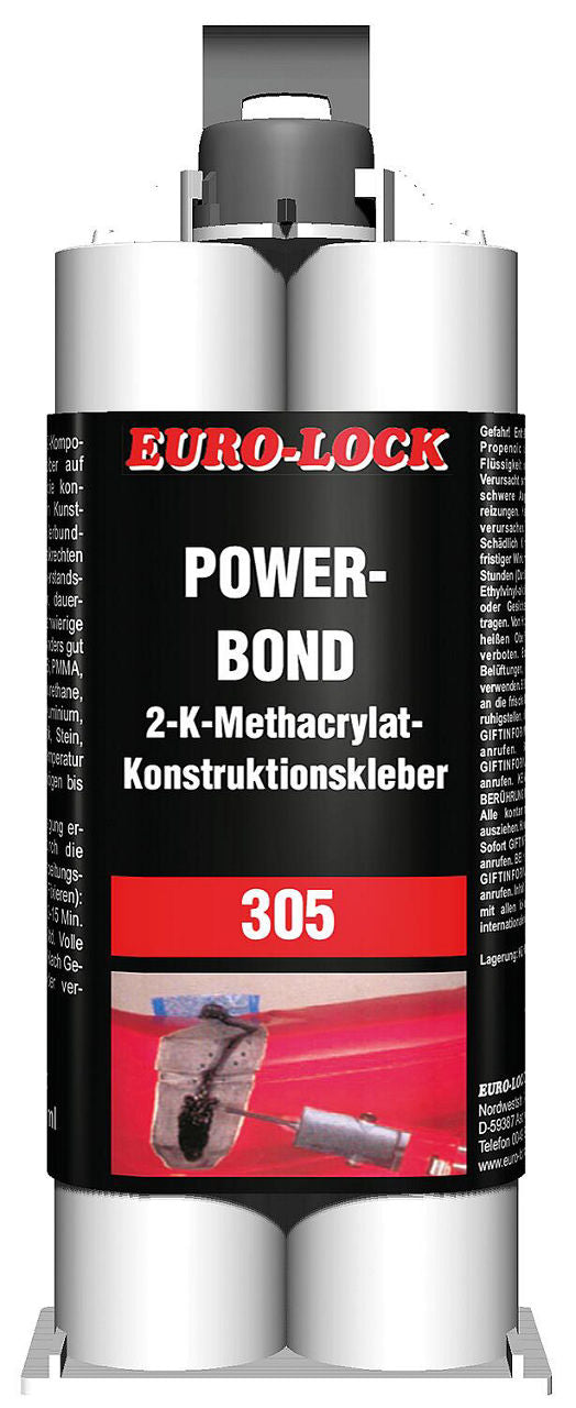 Powerbond 2K Adhésif Kraft EURO-LOCK LOS 305 Cartouche double 50g