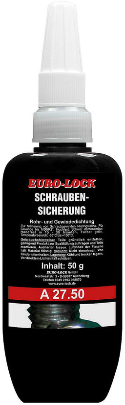 Agent de blocage des vis, haute résistance, EURO-LOCK A 27.50 flacon doseur 50g