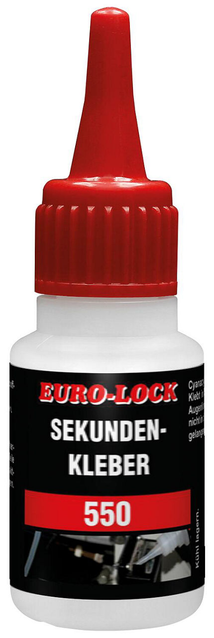Adhésif très rapide EURO-LOCK E 550 pour comb. caoutchouc/plast. flacon doseur 20g