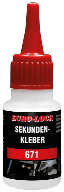 Adhésif très rapide EURO-LOCK F 671 pour comb. caoutchouc/plast. flexible, flacon doseur 20g