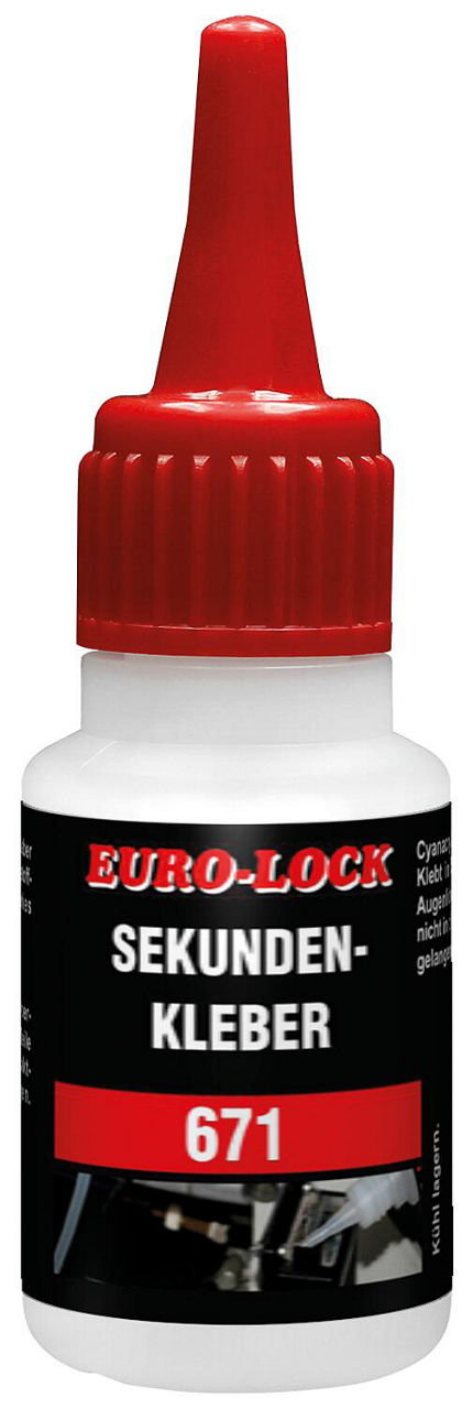 Adhésif très rapide EURO-LOCK F 671 pour comb. caoutchouc/plast. flexible, flacon doseur 20g