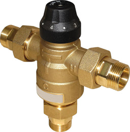 Mélangeur thermique Easyflow sortie latérale type 729 avec union filetée, 35-60 °C