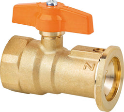 Vanne à boisseau sphérique de pompe laiton, type PKS à bride avec clapet anti-thermosiphon