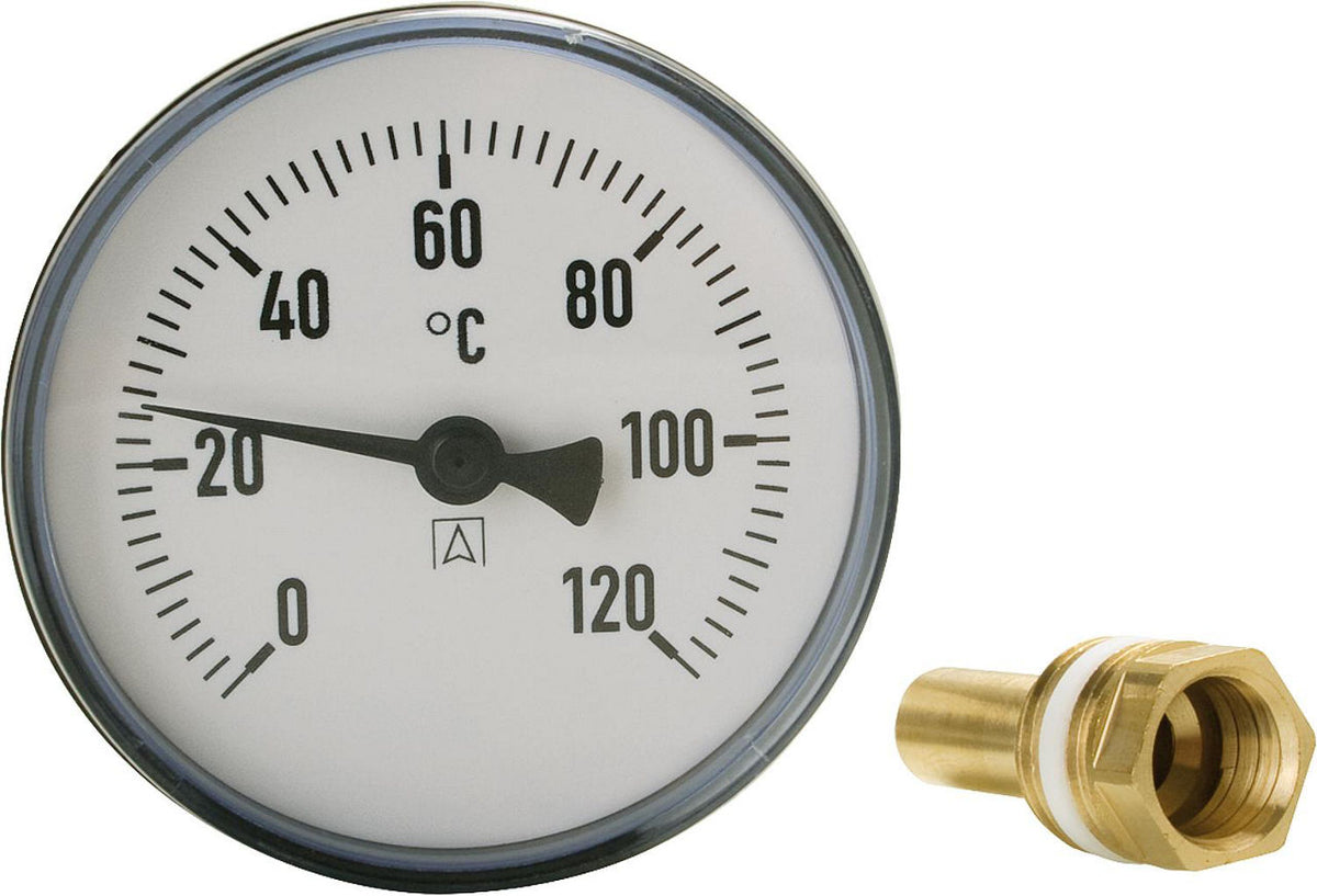 Thermomètre bimétallique à cadran AFRISO, boîtier plastique, raccord arrière, DN 15 (1/2")