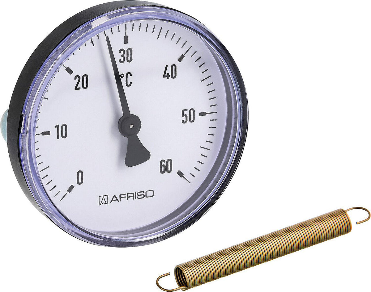 Thermomètre d'applique AFRISO ATh 63 pour plancher chauffant, Ø 63 mm