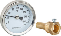 Thermomètre bimétallique solaire AFRISO BiTh 63, axial, Ø 63 mm, DN 15 (1/2")