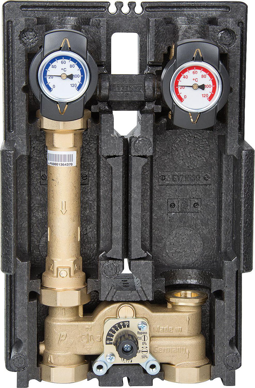 Kit circuit de chauffe K34 Heat Bloc DN 25 (1"), mélangeur 3 voies, Bypass 0-50%, sans pompe