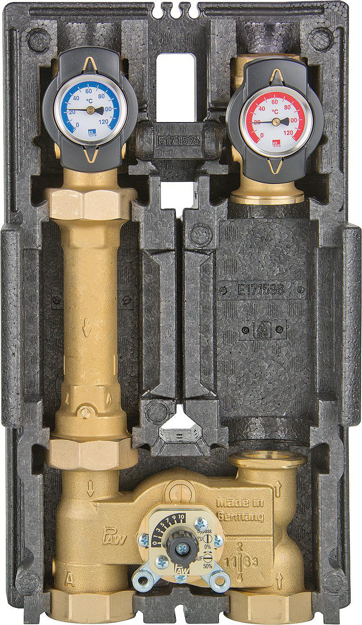 Module hydraulique K34 Heat Bloc DN 32 (1 1/4"), mélangeur 3 voies, Bypass 0-50%