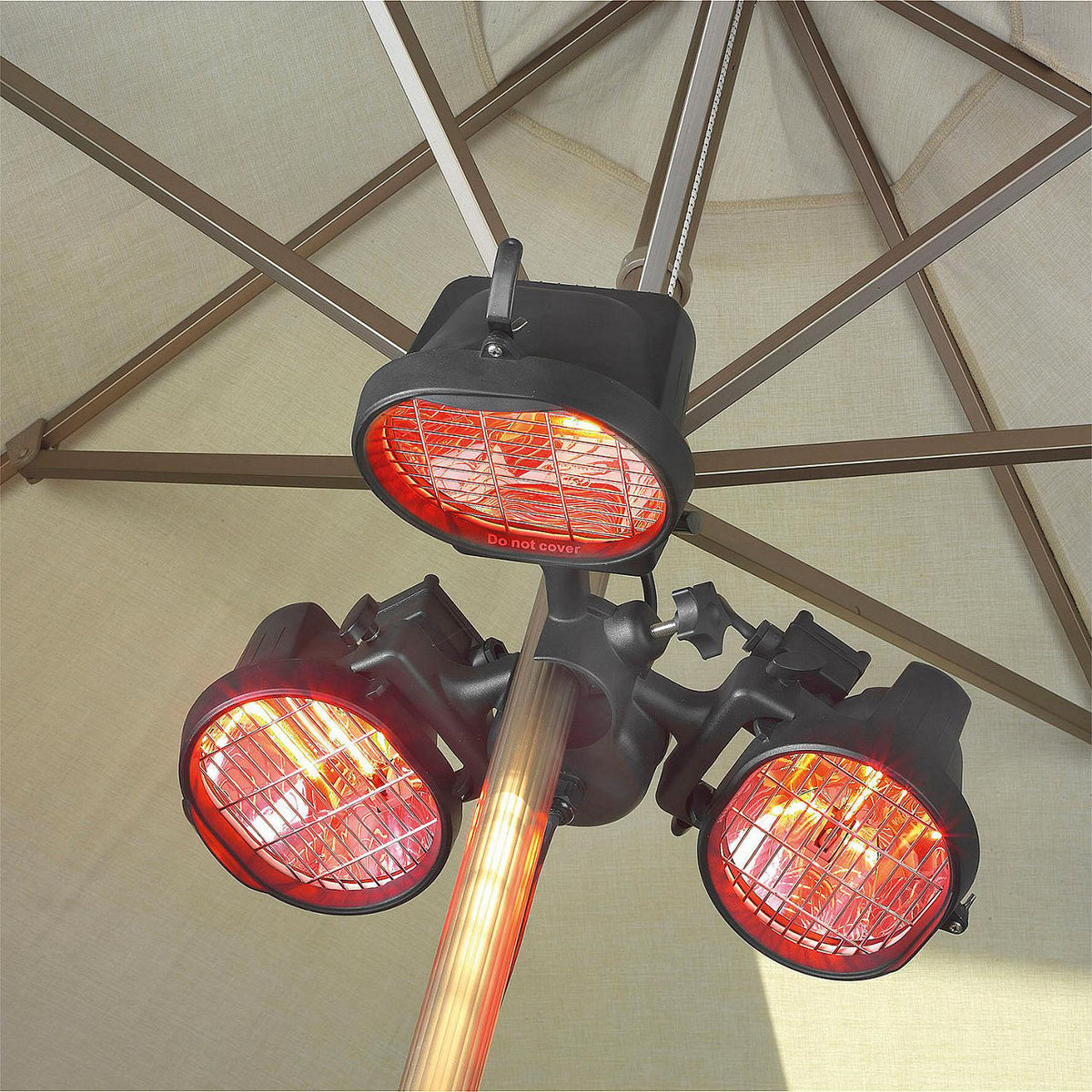 Chauffage de terrasse et parasol 3 × 500 W