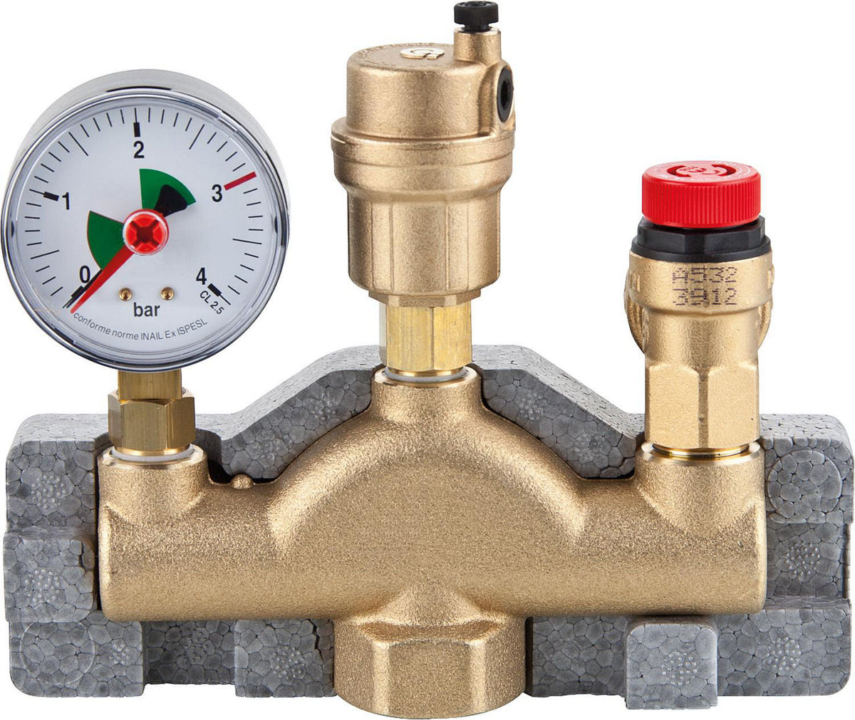 Kit de sécurité chaudière CALEFFI type 302, DN 25 (1") femelle, 3 bar
