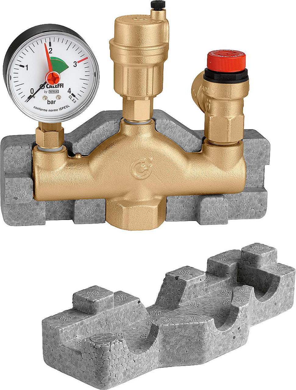Kit de sécurité chaudière CALEFFI type 302, DN 25 (1") femelle, 3 bar