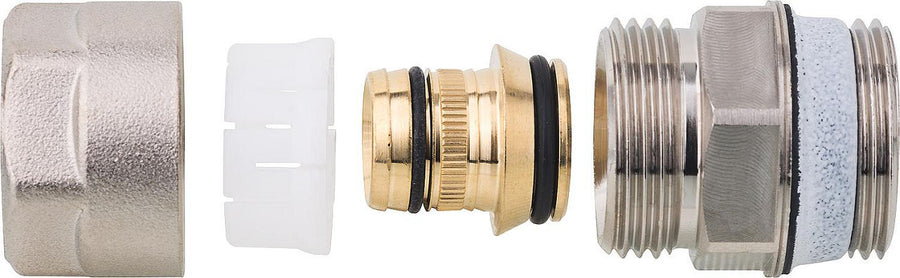 Raccord à compression DN 20 (3/4") mâle à mamelon double pour tube PE 20 × 2 mm