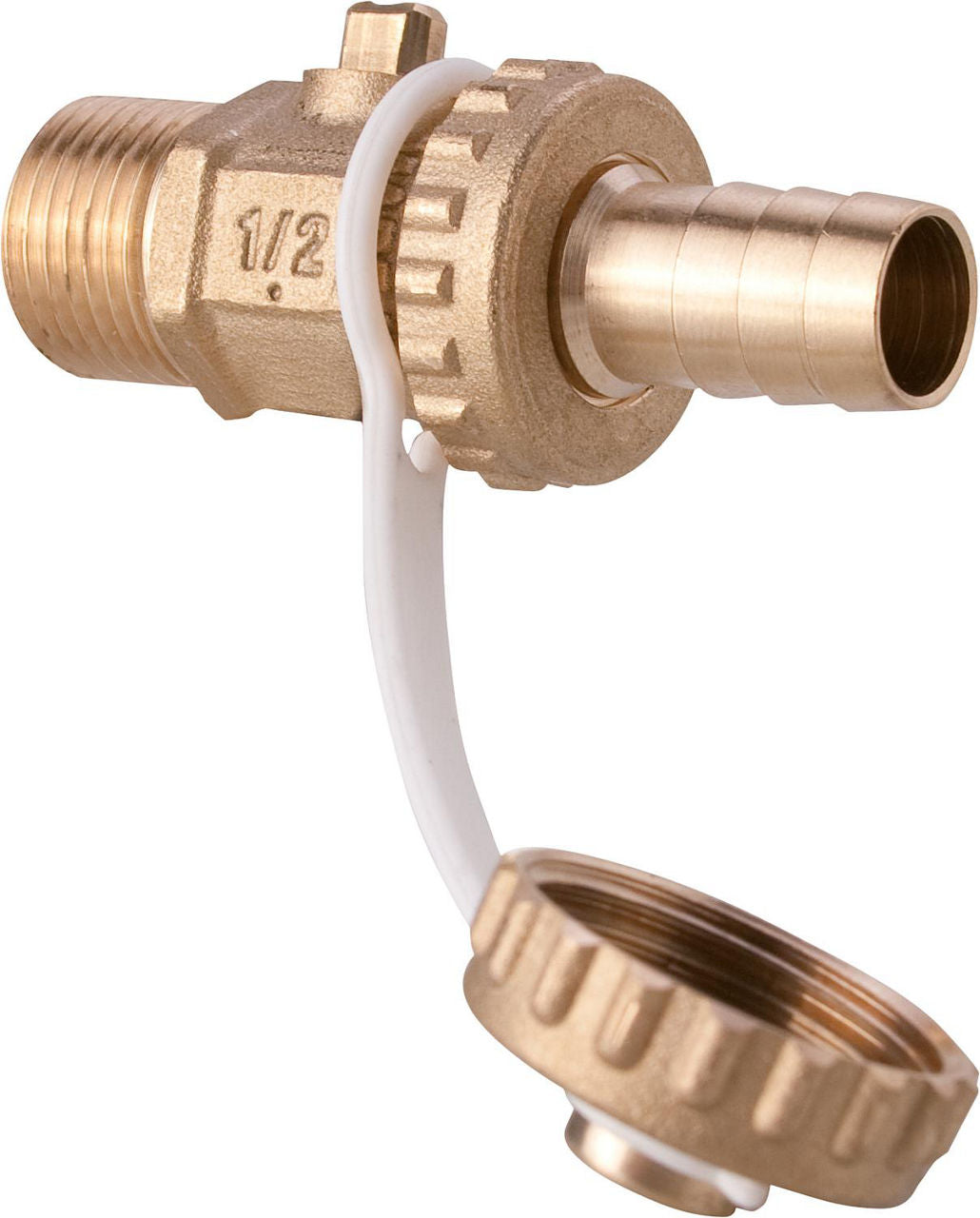 Robinet de vidange KFE à boisseau sphérique 1/2" laiton brut, sans poignée