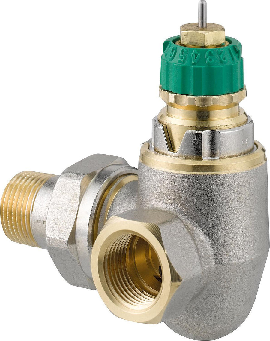 Corps de vanne thermostatique Danfoss Dynamic Valve RA-DV équerre inversée à droite, femelle