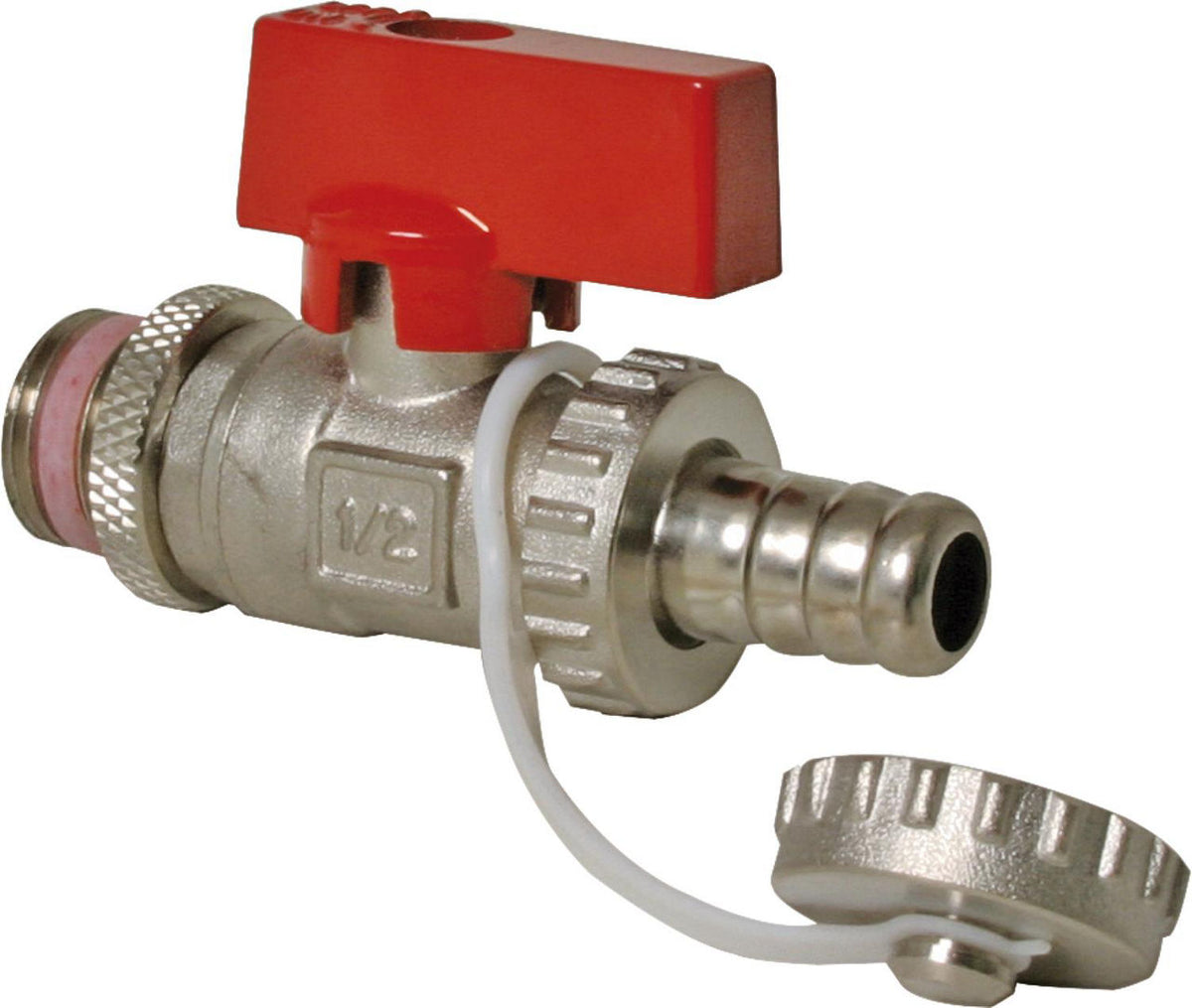 Robinet de vidange KFE à boisseau sphérique R1/2" nickelé, levier, modèle lourd