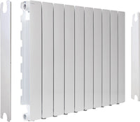 Kit de joues latérales pour radiateur en aluminium Fondital Blitz/Simun Super B4, blanc RAL 9010