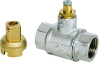 Robinet à boisseau sphérique laiton femelle × femelle, pour clé 4 pans