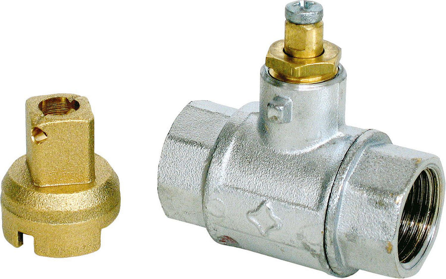 Robinet à boisseau sphérique laiton femelle × femelle, pour clé 4 pans