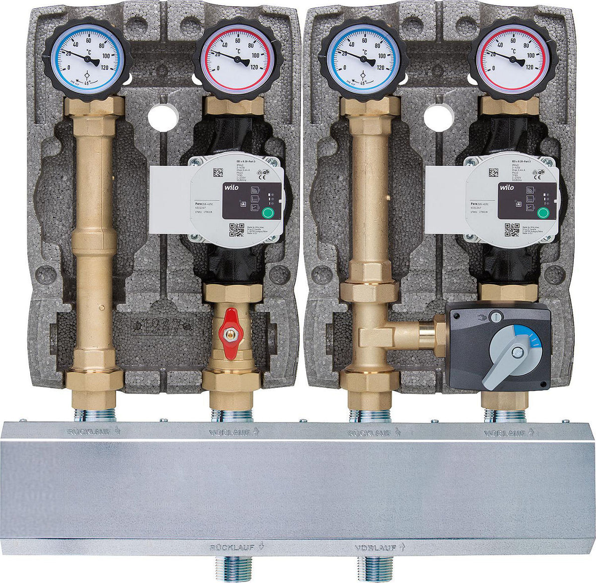Groupe collecteur modulaire Easyflow 1xcircuit direct,1xcircuit mélangé, Type DiMi25