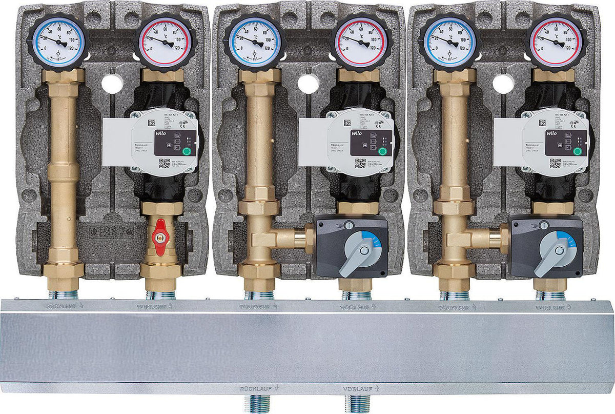 Groupe collecteur modulaire Easyflow 1xcircuit direct,2xcircuit mélangé Type DiMIMI25