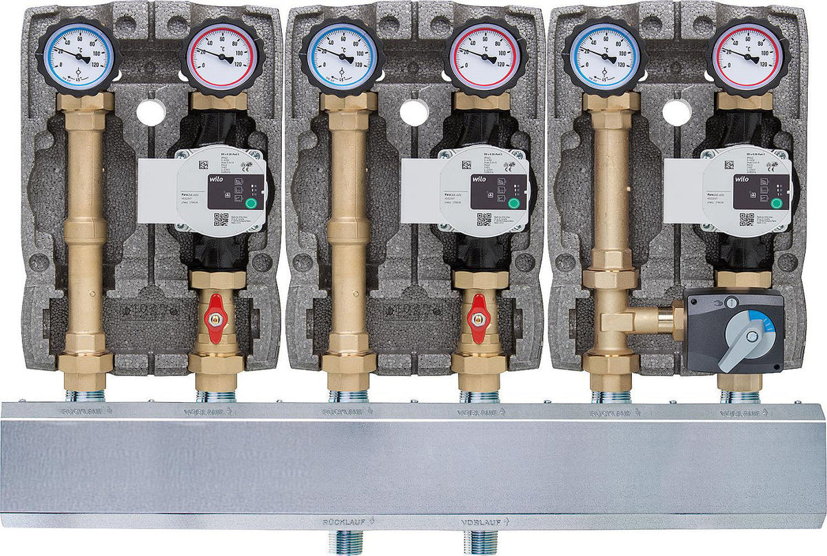 Groupe collecteur modulaire Easyflow 2xcircuit direct,1xcircuit mélangé Type DiDIMI25