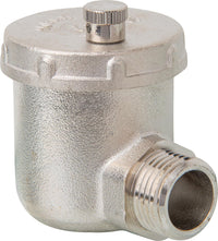 Purgeur automatique à raccord coudé, DN 15 (1/2") mâle, laiton chromé