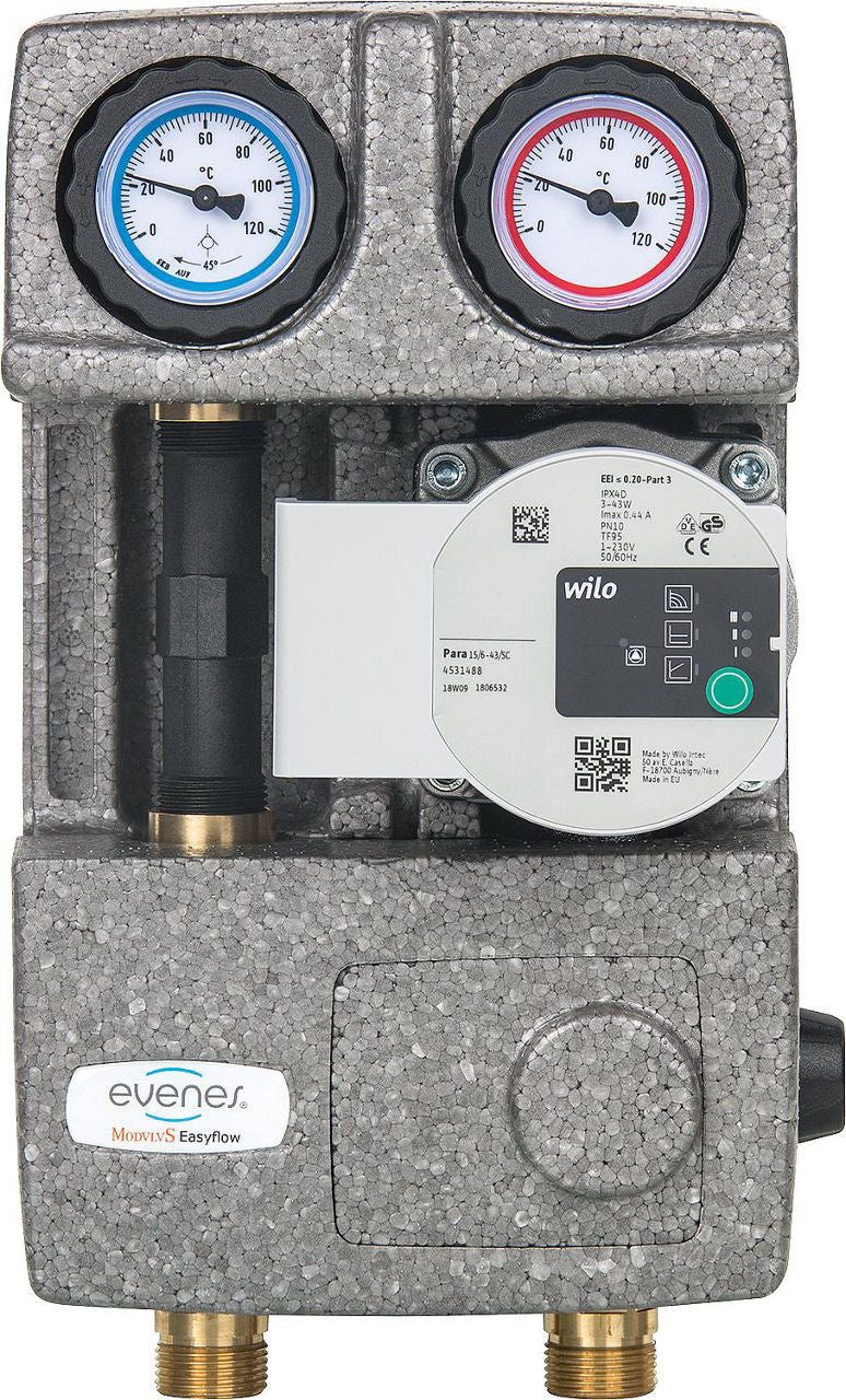 Module hydraulique Easyflow DN20 circuit de régulation valeur constante,thermique 20-43° et raccord compteur d energie