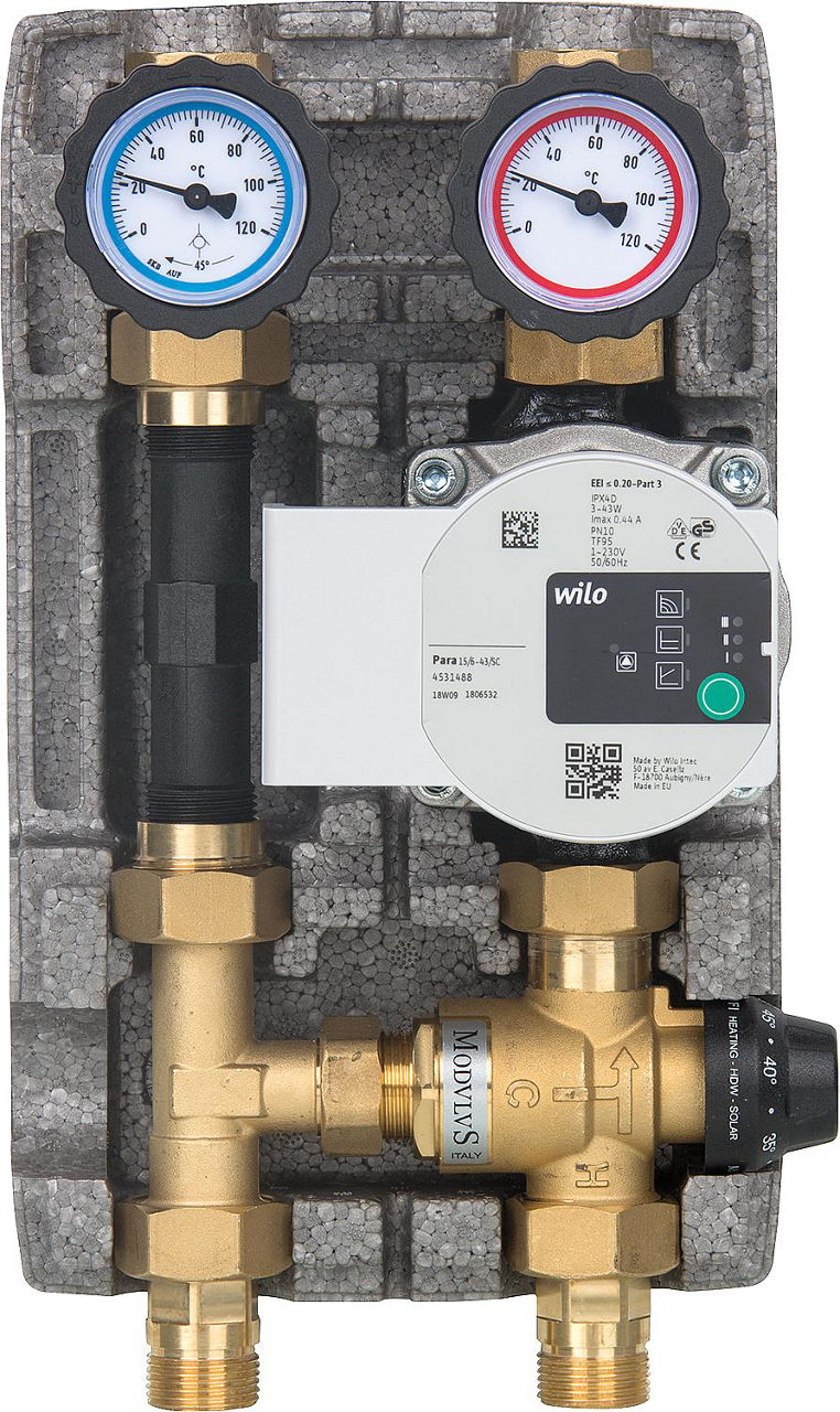 Module hydraulique Easyflow DN20 circuit de régulation valeur constante,thermique 20-43° et raccord compteur d energie