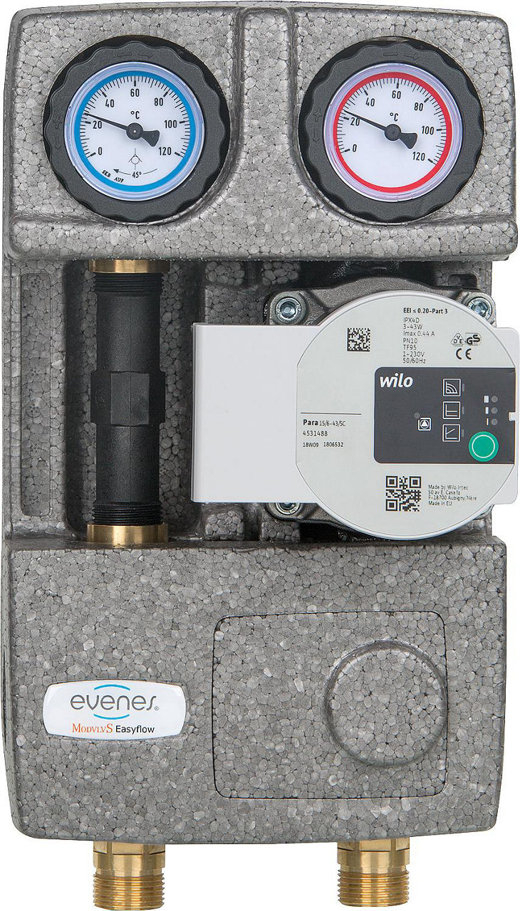 Module hydraulique Easyflow DN20 non mélangé, raccord compteur d energie