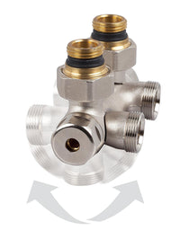 Bloc de vanne thermostatique Flex DN 15 (1/2") × eurocône DN 20 (3/4"), monotube et bitube